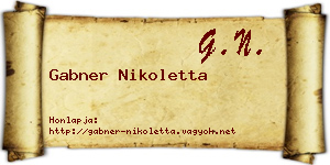 Gabner Nikoletta névjegykártya
